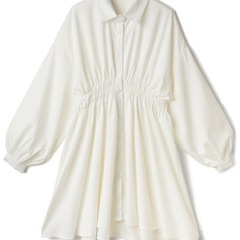 GRL シャーリングシャツワンピース［k8840w］S サイズ ホワイトの画像