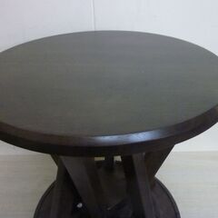 Ｇ　未使用/新品　サイドテーブルになる スツール 2脚セット 天然木 スタッキング円形の画像