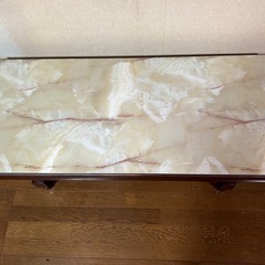 オールドカリモクの大理石風天板センターテーブルの画像