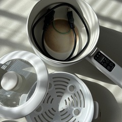 電気鍋 電気調理鍋 20cm 1.5L CHEF シェフ 食卓で使える 蒸し器つき 1台4役 焼く 煮る 炒める 蒸す コンロ不要 卓上 万能 鍋 電気 片手鍋 火力 5段調整 自宅 簡単料理 安全 IH フライパン 糖質抑制 予約タイマー 圧力調理 保温 低温調理 無水の画像