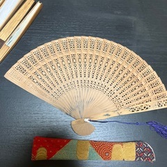 竹製扇子 ケース付の画像