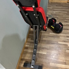 【GOGOJUMP】 トレーニングベンチ、【TOP FILM】 可変式ダンベル 24kg、の画像