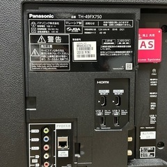 2018年製 Panasonic TV TH-49FX750 4K･VOD対応の画像