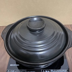確定済み　アイリスオーヤマ IHコンロ IHクッキングヒーター 1400W IHK-T33-B&IH対応黒土鍋の画像
