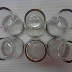 ★HOYA　ホヤ　プリント タンブラー　6客セット　すだれ柄　ガラス　コップ　グラス　昭和レトロ　元箱★mの画像