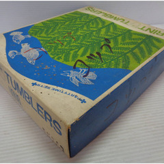 ★HOYA　ホヤ　プリント タンブラー　6客セット　すだれ柄　ガラス　コップ　グラス　昭和レトロ　元箱★mの画像