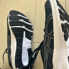 未使用ASICS アシックスランニングシューズ ダークブルー 25.0cmの画像