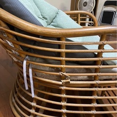 【ラタン ソファチェア＆テーブル 3点セット】現状販売・引き取り限定の画像