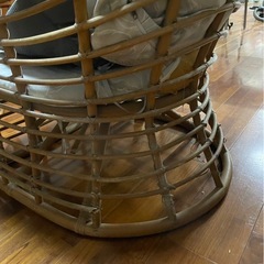 【ラタン ソファチェア＆テーブル 3点セット】現状販売・引き取り限定の画像