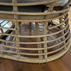 【ラタン ソファチェア＆テーブル 3点セット】現状販売・引き取り限定の画像