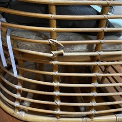 【ラタン ソファチェア＆テーブル 3点セット】現状販売・引き取り限定の画像