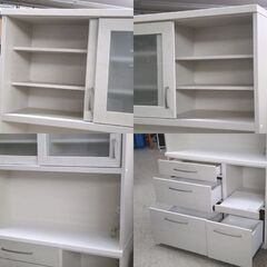 現状品 レンジボード 幅100cm ニトリ コパン キッチン収納 ホワイト系 家電ボード ☆ 札幌市 北区 屯田 の画像