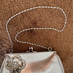 シルバー　ショルダーバックの画像