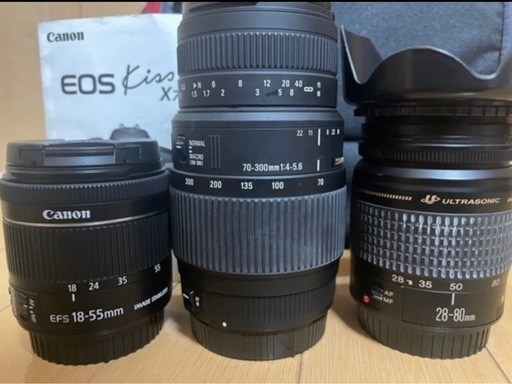 取引中美品　Canon EOS Kiss7i！レンズ4本！その他備品、バック付！