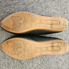 レディース フラットシューズ 黒 ポインテッドトゥ ぺたんこ 歩きやすい ノーブランド 41の画像