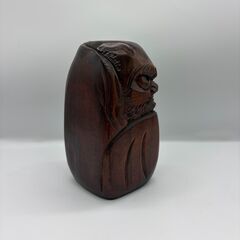 【那須町役場】木製　木彫りダルマ大　オブジェ　置物　【管理番号393】の画像