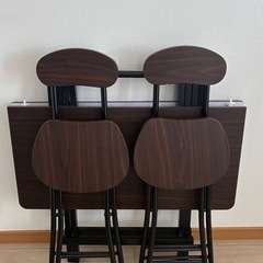 折りたたみテーブル×チェア2脚セットの画像
