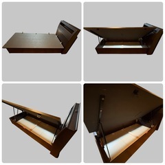 ニトリ シングルベッドフレーム 宮付き 大容量収納 跳ね上げ式 横開き 深型の画像