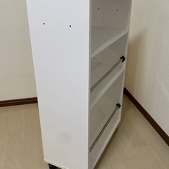 山善 YAMAZEN キッチンワゴン キャスター付 白の画像