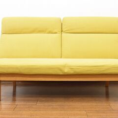 ✨ナガノインテリア✨2人掛けソファ/2Pソファ✨オーク材/ファブリック✨ナチュラルスタイル✨X014✨の画像