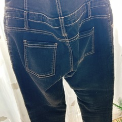 ハイウエスト スキニー ボトムスの画像