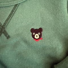 DOUBLE _B 黒クマワンポイントトレーナー 90cmの画像