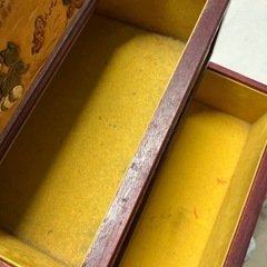 I 2512-281 昭和レトロ　アンティーク木製3段小物入れ　キズ汚れ有りの画像