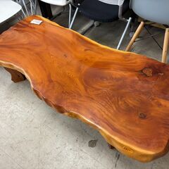 【リサイクルショップどりーむ荒田店】No.5353 天然木 一枚板テーブル 高級家具 の画像