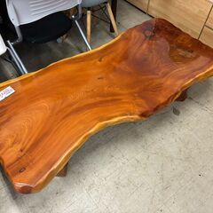 【リサイクルショップどりーむ荒田店】No.5353 天然木 一枚板テーブル 高級家具 の画像