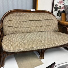 【リサイクルショップどりーむ荒田店】No.2932 ラタンソファ インテリ 美品 一家に一台どうですか(#^^#)の画像