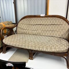 【リサイクルショップどりーむ荒田店】No.2932 ラタンソファ インテリ 美品 一家に一台どうですか(#^^#)の画像