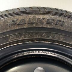 △ FALKEN ファルケン SINCERA シンセラ タイヤ スチールホイール付きタイヤ1本 SN831 155/65R14 75S 4穴 J14×41/2J 溝5mmありの画像