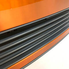 ss8159　ノーリツ ガスファンヒーター GFH-4003D-D1 オレンジ 都市ガス 12A 13A用 ～15畳 ナノイー搭載 カラーステンレスパネル ガス式 ストーブ 暖房器具 ガスストーブ 中古の画像