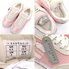 【未使用】SANGACIO サンガッチョ Wako's room イニシャルなし スニーカー 24.5cm ピンク W-SGC-2406 レディースの画像