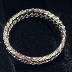 PT850　6面カットダブル喜平リング　15号 の画像