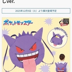 新作♡新品タグ付 ポケモン ゲンガー顔型ぬいぐるみリュックの画像