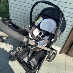 GRACOトラベルシステムベビーカー【ベビーカーのレインコート付き】の画像