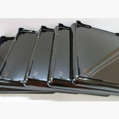 ★▲沈金 山水図 会席膳 5客セット 黒塗 漆器 お盆 幅36cm お膳 敷膳 四方盆 角盆 プレート トレー 懐石道具 mの画像