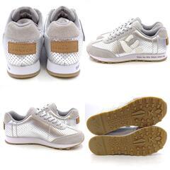 【未使用】SANGACIO サンガッチョ Wako's room イニシャルなし スニーカー にゅーず レザー 23.5cm シルバー W-SGC-2302 レディースの画像