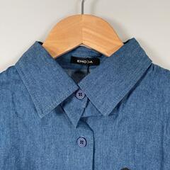 EMODA エモダ 長袖シャツ コットン ブルー レディース S【古着】【中古】の画像