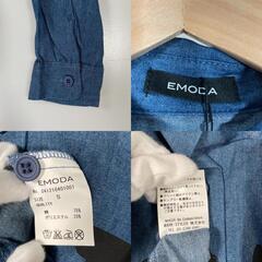 EMODA エモダ 長袖シャツ コットン ブルー レディース S【古着】【中古】の画像
