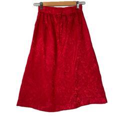 ELLEN-D KOLLECTION ELLEN-D KOLLECTION フローラル スカート ポリエステル レッド レディース【古着】【中古】の画像