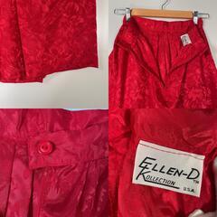 ELLEN-D KOLLECTION ELLEN-D KOLLECTION フローラル スカート ポリエステル レッド レディース【古着】【中古】の画像