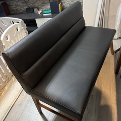 ダイニングベンチ　130㎝　背もたれ付き　2人用の画像