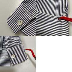 IENA SLOBE イエナ スローブ ストライプ 長袖シャツ コットン ブルー レディース【古着】【中古】の画像