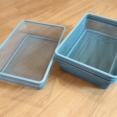 IKEA★TROFAST トロファスト メッシュ収納ボックス グレーブルー 4個の画像