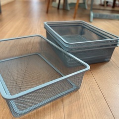 IKEA★TROFAST トロファスト メッシュ収納ボックス グレーブルー 4個の画像