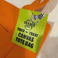 TRADER JOE'S キャンバストートバッグ オレンジ ハロウィンの画像