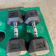 ヘックスラバーダンベル15kg２個の画像