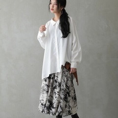 n'OrLABELモノトーン総柄バルーンスカートの画像